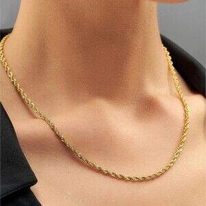 Gold rope chain necklace 18 inch 3mm